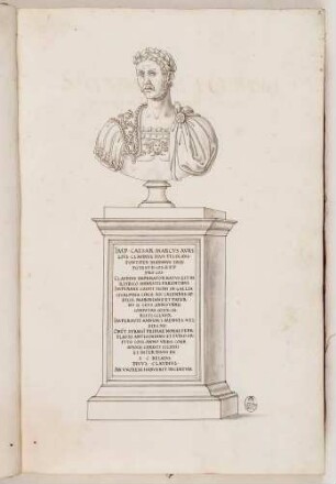 Bildnisbüste des römischen Kaisers Claudius Gothicus, in: Series continuata omnium Imperatorum [...], Bd. 2, Bl. 1
