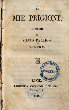 Le mie prigioni : memorie