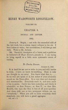 The works of Henry Wadsworth Longfellow : with bibliographical and critical notes and his life, with extracts from his journals and correspondence, 14. Life of Henry Wadsworth Longfellow ; 3