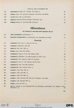 Silbermünzen (Nr. 669-740)
