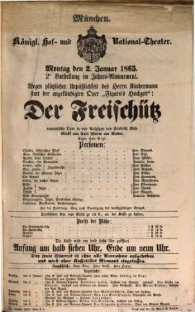 Königliches Hof- und Nationaltheater. 1865