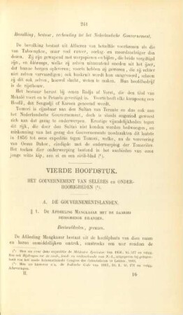 Vierde hoofdstuk. Het Gouvernment van Selébes en onderhoorigheden