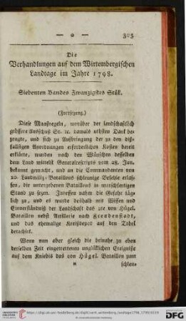 Siebenten Bandes Zwanzigstes Stuek.
