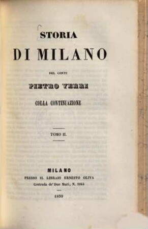 Storia di Milano : colla continuazione. 2