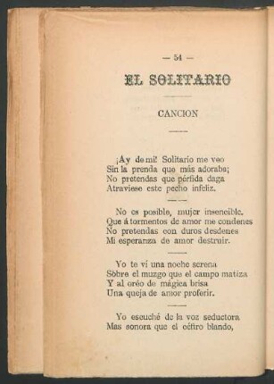 El solitario : Canción