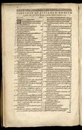 Elenchus Quæstionum [...]