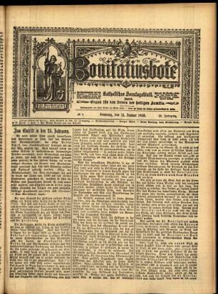 Erste Ausgabe vom Sonntag, den 12. Januar 1908.