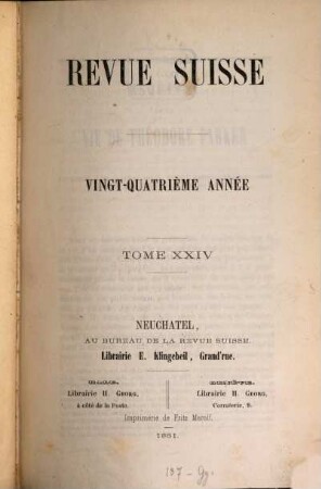 Revue suisse. 24, 24. 1861
