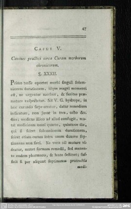 Caput V. Canones practici circa Curam morborum chronicorum