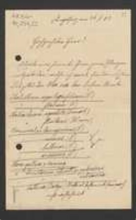 Brief von Franz Xaver Gierster an Unbekannt