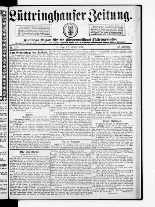Lüttringhauser Zeitung. 1902-1914