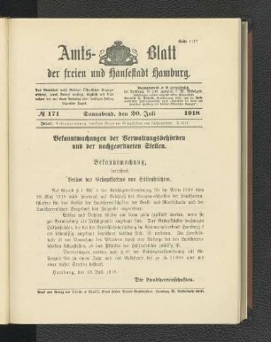 No. 171, 20. Juli 1918