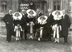 Brautjungfern aus Burg : Kleidung - niedersorbische Tracht. Ort: Bórkowy / Burg-Spreewald. Brautjungfern
