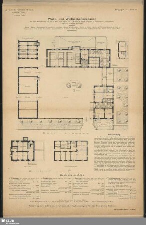 Architekt R. Hartmann, Dresden. Kennwort: "Pflug" Zweiter Preis. Wohn- und Wirthschaftsgebäude