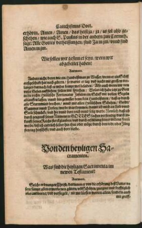 Von den heyligen Sacramenten.