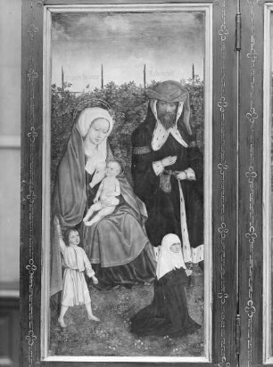 Triptychon. Familie der Heiligen Anna, linker Innenflügel: Heilige Familie