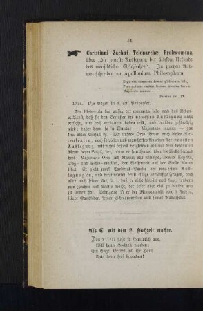 Als C. mit dem L. Hochzeit machte.