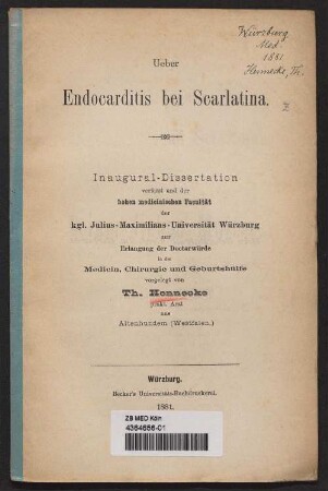 Ueber Endocarditis bei Scarlatina