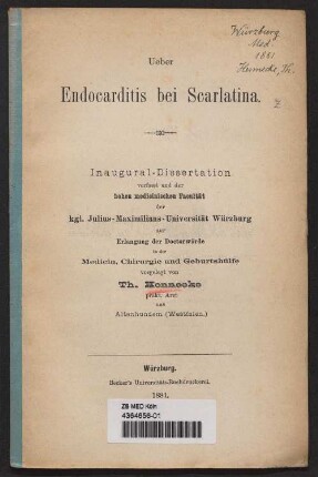 Ueber Endocarditis bei Scarlatina