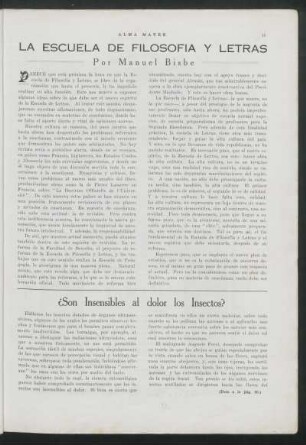 La Escuela de Filosofía y Letras