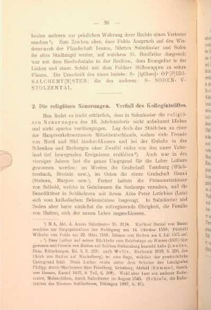 2. Die religiösen Neuerungen. Verfall des Kollegiatstifts.