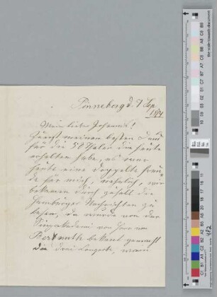 Brief an Johannes Brahms