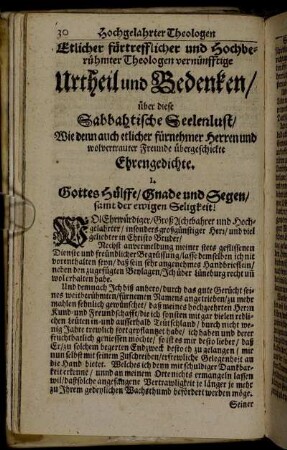 Etlicher ... Theologen ... Urtheil und Bedenken über diese Sabbahtische Seelenlust