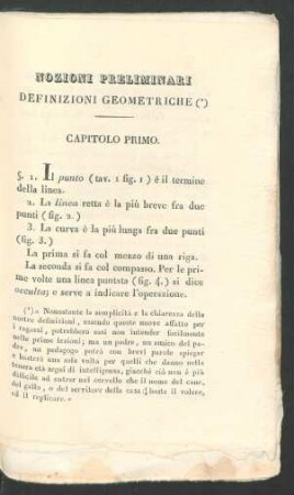 Nozioni preliminari. Definizioni geometriche.