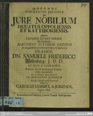 De jure nobilium ducatus Oppoliensis et Ratiboriensis