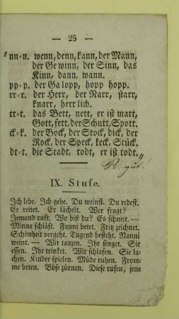 IX. Stufe