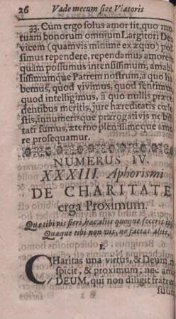 Numerus IV. XXXIII. Aphorismi De Charitate erga Proximum.