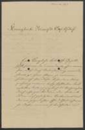 Brief von Friedrich Anton Eduard Kayser an Regensburgische Botanische Gesellschaft