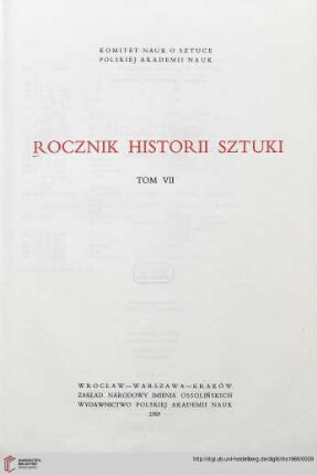 7: Rocznik Historii Sztuki