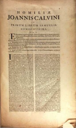Joannis Calvini Noviodvnensis Opera Omnia : In Novem Tomos Digesta, 2. Homiliae In I. Librum Samuelis, Uti Et Conciones In Librum Jobi, ...