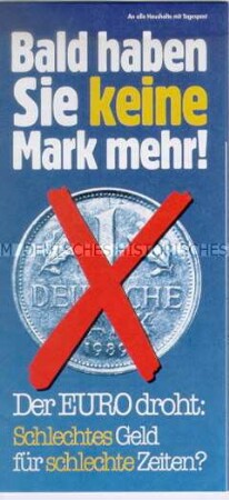 Propagandaschrift der Republikaner gegen die Einführung des Euro