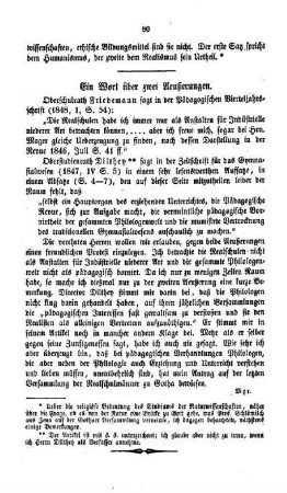 Ein Wort über zwei Aeußerungen
