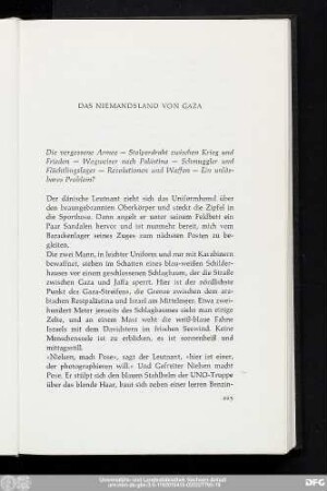 Das Niemandsland Von Gaza