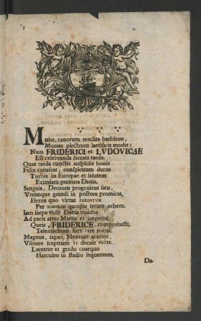 [... Principis Ac Dominae Svae Clementissimae, Fortvnatissima Ac Laetissima Omnia Devotissima Pietate Svbmississime Apprecantvr Regiae Scholae Slesvicensis Praeceptores.]
