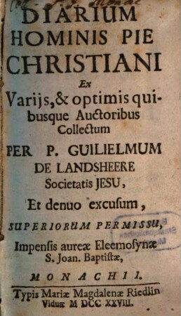 Diarium Hominis Pie Christiani