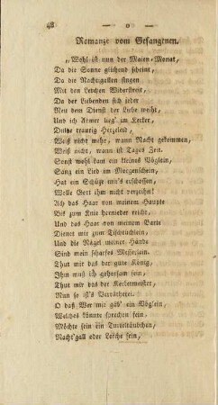 Romanze vom Gefangenen.