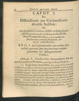 Caput I. De Distinctionis aut Conjunctionis diversis Sedibus ...