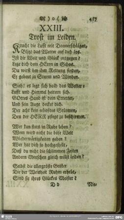 XXIII. Trost im Leiden