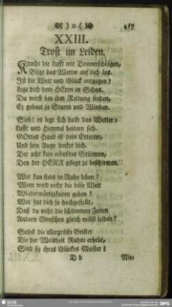 XXIII. Trost im Leiden
