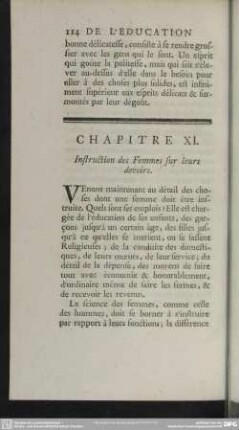 Chapitre XI. Instruction des Femmes sur leurs devoirs