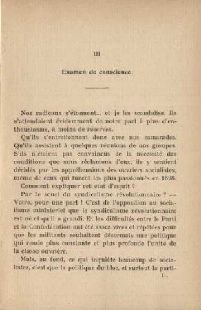 III Examen de conscience