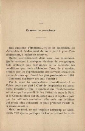 III Examen de conscience