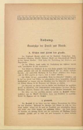 Anhang. Grundzüge der Poetik und Metrik