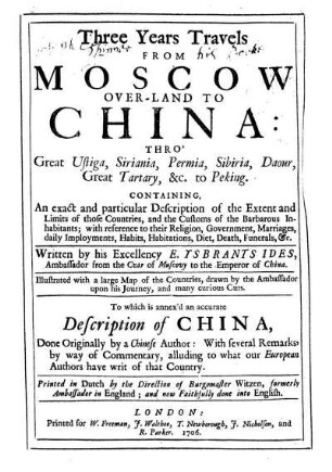 Three years travels from Moscow over-land to China