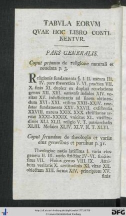 Tabula Eorum Quae Hoc Libro Continentur.