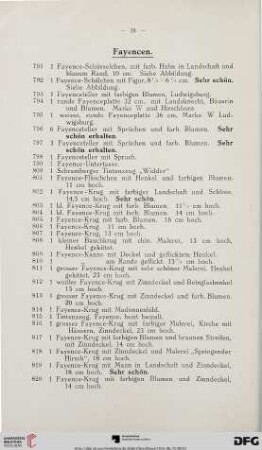 Fayencen (Nr. 791-821)